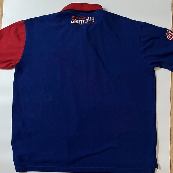 NEW YORK GIANTS Mens Polo Shirt Embroidered Striped XL NFL Football - Picture 3 of 10